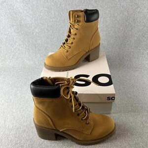 SO Combat Boots Women's Size 10 Block Heels Boots Ankle New